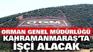 Orman Genel Müdürlüğü Kahramanmaraş’ta İşçi Alacak