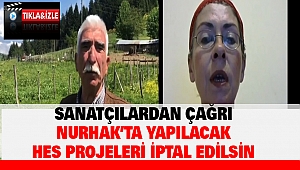Sanatçılardan Çağrı: Nurhak'ta Yapılacak Hes Projeleri İptal Edilsin