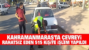 Kahramanmaraş'ta Çevreyi Rahatsız Eden 515 Kişiye işlem yapıldı