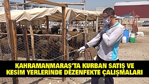 Kahramanmaraş’ta kurban satış ve kesim yerlerinde dezenfekte çalışmaları