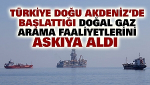 Türkiye Doğu Akdeniz’deki Doğal gaz Arama Faaliyetlerini Askıya Aldı
