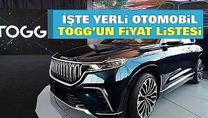 İşte Yerli Otomobil TOGG’un Fiyat Listesi