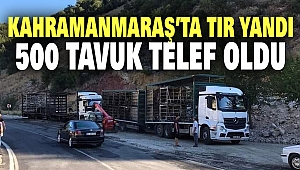 Kahramanmaraş’ta TIR yandı, 500 tavuk telef oldu