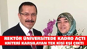 Rektör Üniversitede Kadro Açtı: Kriteri Karşılayan Tek Kişi Eşi Çıktı