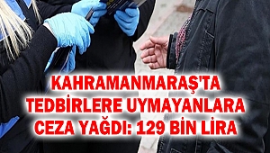 Kahramanmaraş'ta Tedbirlere Uymayanlara Ceza Yağdı: 129 Bin Lira