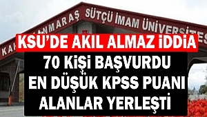 KSÜ'de Akıl Almaz İddia: 70 Kişi Başvurdu En Düşük KPSS Puanı Alanlar Yerleşti
