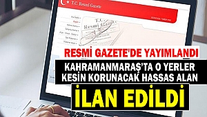 Resmi Gazete'de yayımlandı! 