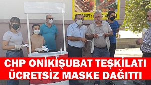 CHP Onikişubat Teşkilatı Ücretsiz Maske Dağıttı