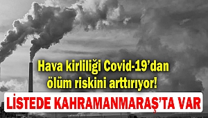 Hava kirliliği Covid-19’dan ölüm riskini arttırıyor! Listede Kahramanmaraş’ta Var