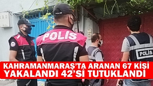 Kahramanmaraş’ta aranan 67 kişi yakalandı 42’si tutuklandı