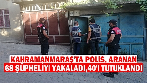 Kahramanmaraş'ta Polis, aranan 68 şüpheliyi yakaladı,40'ı tutuklandı
