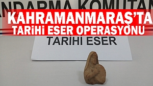 Kahramanmaraş’ta tarihi eser operasyonu