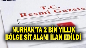 Nurhak’ta 2 bin yıllık Bölge sit alanı ilan edildi