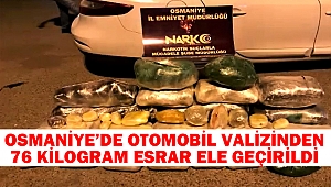 Osmaniye’de otomobil valizinden 76 kilogram esrar ele geçirildi
