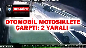 Otomobil motosiklete çarptı: 2 yaralı 