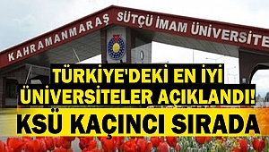 Türkiye'deki en iyi üniversiteler açıklandı! KSÜ Kaçıncı Sırada