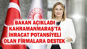 Bakan Açıkladı: Kahramanmaraş'ta İhracat Potansiyeli Olan Firmalara Destek