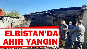Elbistan’da ahır yangın