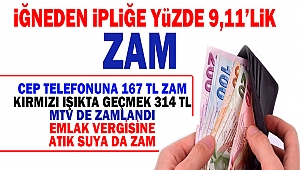 İğneden ipliğe yüzde 9,11'lik zam geliyor