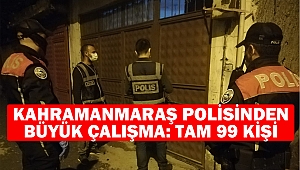 Kahramanmaraş Polisinden Büyük Çalışma: Tam 99 Kişi