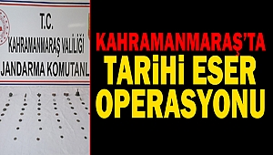 Kahramanmaraş’ta tarihi eser operasyonu