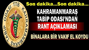 Kahramanmaraş Tabip Odası'ndan Rant Açıklaması