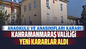 Kahramanmaraş Valiliği’nden Yeni Karar: Anaokulu ve Anasınıflarına Uzaktan Eğitim