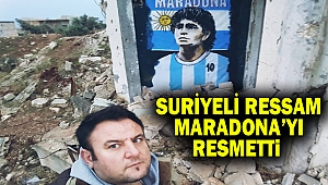 Suriyeli ressam Maradona’yı resmetti