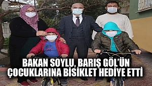 Bakan Soylu, Barış Göl’ün Çocuklarına Bisiklet Hediye Etti