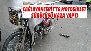 Çağlayancerit'te motosiklet sürücüsü kaza yaptı