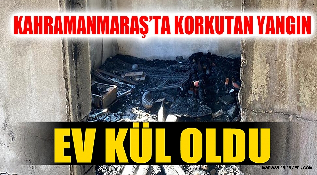 Elektrik kontağından çıkan yangın evi kül etti