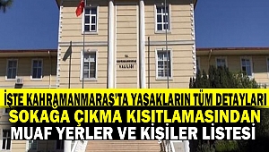 İşte Kahramanmaraş’ta Yasakların Tüm Detayları