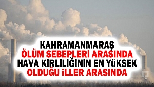 Kahramanmaraş, Ölüm Sebepleri Arasında hava kirliliğinin en yüksek olduğu iller arasında