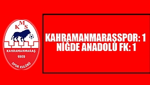 Kahramanmaraşspor: 1 – Niğde Anadolu FK: 1
