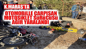 Otomobille çarpışan motosiklet sürücüsü ağır yaralandı