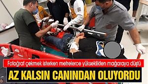 Fotoğraf çekmek isterken metrelerce yükseklikten mağaraya düştü