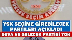 YSK seçime girebilecek partileri açıkladı: DEVA ve Gelecek Partisi Yok