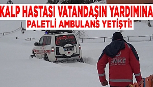 Evinde rahatsızlanan kalp hastasına paletli ambulansla ulaşıldı 