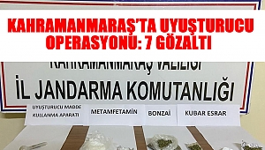 Kahramanmaraş’ta uyuşturucu operasyonu: 7 gözaltı