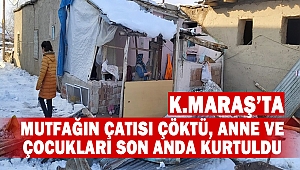Mutfağın çatısı çöktü, anne ve çocukları son anda kurtuldu