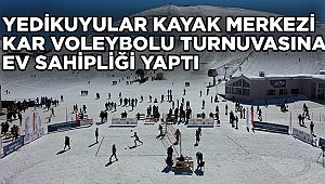 Yedikuyular Kayak Merkezi’nde kar voleybolu turnuvası yapıldı