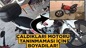 Çaldıkları motosikletlerin tanınmaması için boyadılar