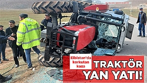 Elbistan'da traktör devrildi 