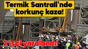 Korkunç kaza! Santralde vinç devrildi: 2 yaralı 