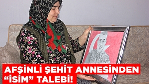Afşinli Şehit Annesinden “İsim” Talebi!