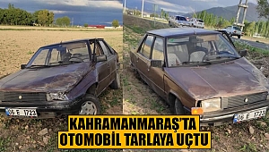 Kahramanmaraş’ta otomobil tarlaya uçtu: 1 yaralı 