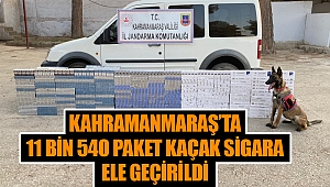 Kahramanmaraş’ta 11 bin 540 paket kaçak sigara ele geçirildi 