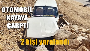 Kahramanmaraş’ta otomobil kayaya çarptı: 2 yaralı 