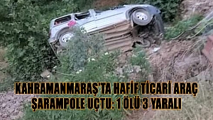 Kahramanmaraş’ta hafif ticari araç şarampole uçtu: 1 ölü 3 yaralı 