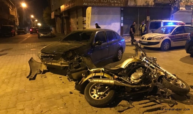 Kahramanmaraş'ta otomobille çarpışan motosiklet sürücüsü yaralandı